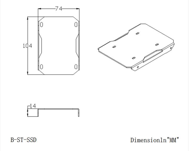 Bykski Solid State Drive Bracket - Black (B-ST-SSD)