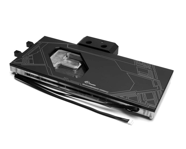 USED:Bykski  Full Coverage GPU Water Block w/ Backplate and Temp Monitor For ASUS ROG STRIX RTX 2080 Ti 011G GAMING - Clear (FR-N-AS2080TISTRIX-X)