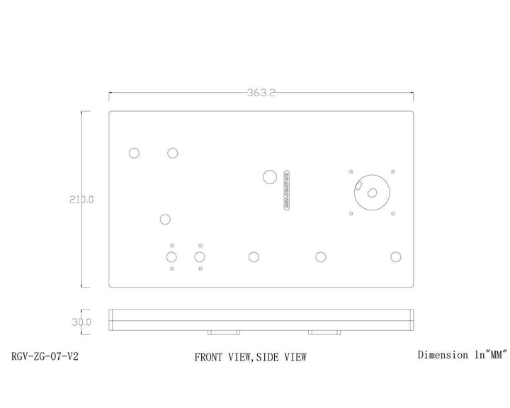 Bykski Distro Plate - ZEAGINAL 07 - PMMA w/ 5v Addressable RGB (RBW) (RGV-ZG-07)