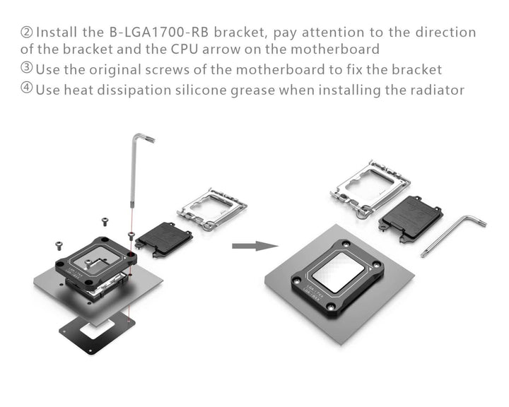 Bykski Anti-Deformation Backplate For Intel Socket LGA 17xx / 18xx Motherboards (B-LGA1700-RB)