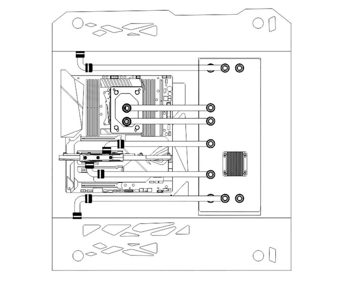 Bykski Distro Plate - Tiny Whale G1 - PMMA w/ 5v Addressable RGB (RBW) (RGV-TL-G1)