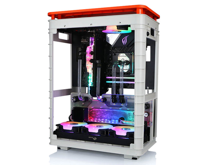 Bykski Distro Plate For InWin Alice - FROSTED PMMA w/ 5v Addressable RGB (RBW)- Pump Included (RGV-INW-Alice-P-F)