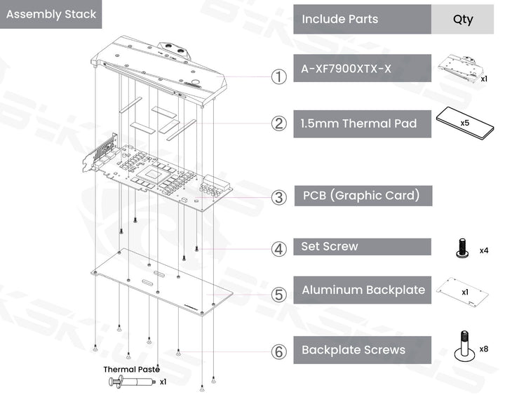 Bykski Full Coverage GPU Water Block And Backplate For AMD Radeon RX 7900XTX  Pro 24G (A-XF7900XTX-X)