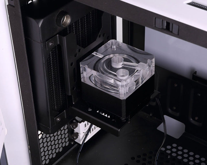 Bykski 120mm Multi Function 90 Degree Shelf Style Water Cooling Bracket - Black (B-PMFS)