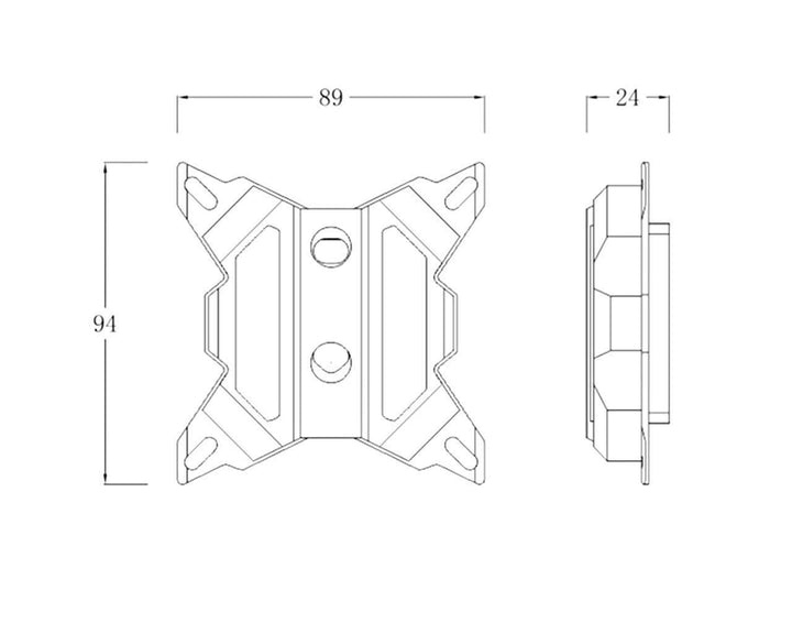 Bykski CPU-XPH-T8 CPU Water Cooling Block - PMMA - Black Accent w/ 5v Addressable RGB (RBW) (LGA 115x / 20xx)