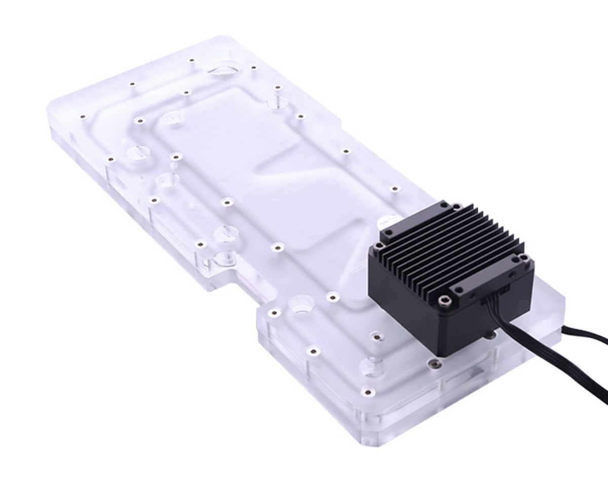 Bykski Distro Plate For InWin TOU1.0 - FROSTED PMMA w/ 5v Addressable RGB (RBW) - Pump Included (RGV-INW-TOU1.0-P-F-K))