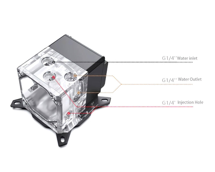 Bykski CPU-XPR-DDC-M CPU Water Cooling Block / Pump Combo - Black w/ RBW (AM4 / AM3+ / FM2+ / Ryzen 3/5/7)
