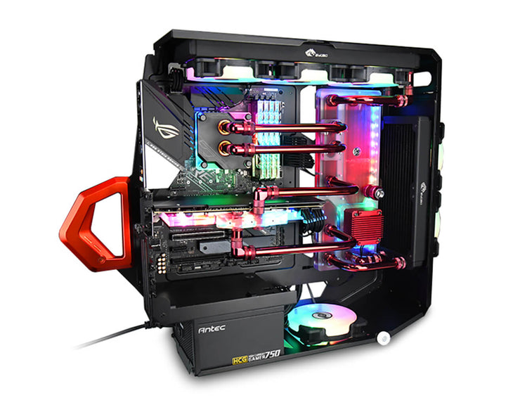 Bykski Distro Plate for Cougar Conquer 2 - Frosted PMMA w/ 5v Addressable RGB (RBW) (RGV-CG-ZFZ-VG-P-F-K)