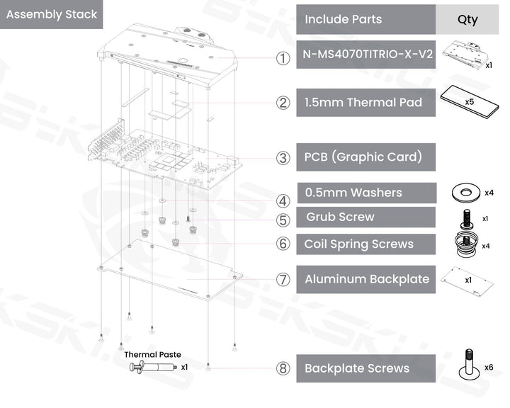 Bykski Full Coverage GPU Water Block and Backplate For MSI GeForce RTX 4070 Ti SUPRIM X 12G (N-MS4070TITRIO-X-V2)