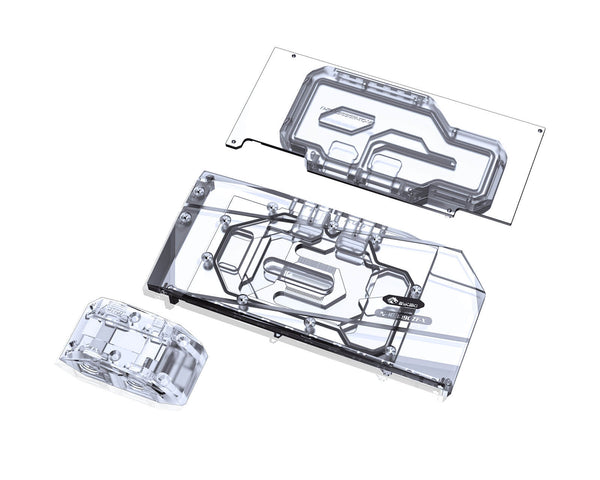 Bykski Full Coverage GPU Water Block w/ Integrated Active Backplate for Colorful iGame Battle-Axe RTX 3090 (N-IG3090ZF-TC)