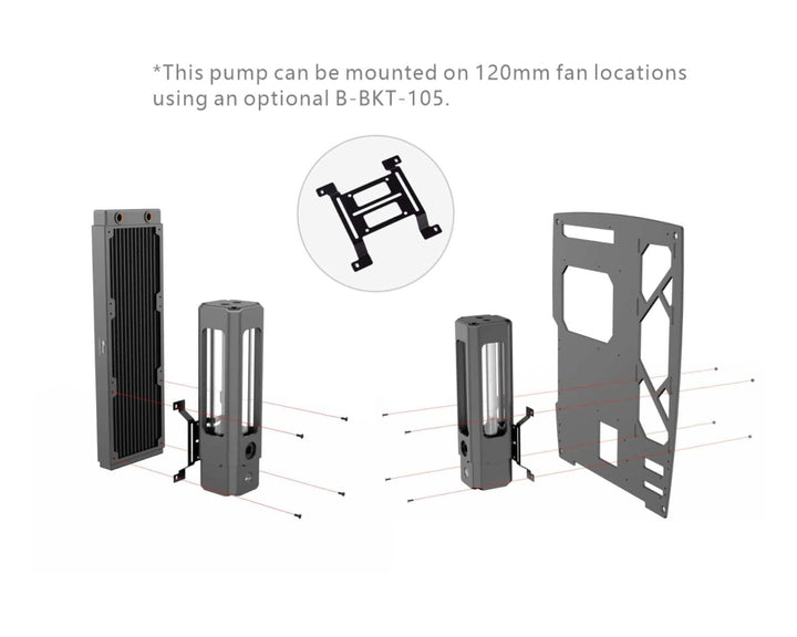 Bykski CP-S5PB-X Pump / 180mm PMMA Reservoir Combo - Black (CT-D5-180-X)