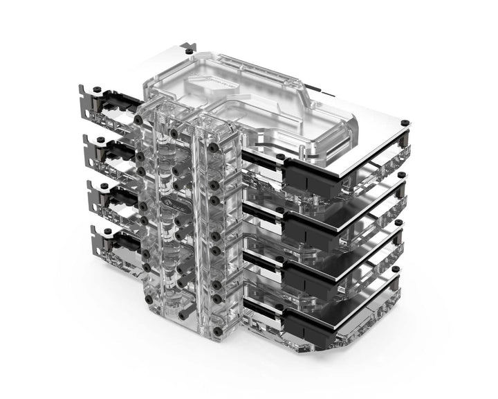 Bykski Quad GPU 40mm SLI/CF Connection Bridge Block for TC Blocks - (B-L4-4WAY-TC)