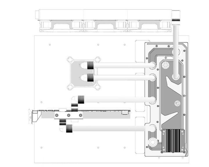 Bykski Distro Plate for InWin 915 - Frosted PMMA w/ 5v Addressable RGB (RBW) (RGV-INW-915-P-F)