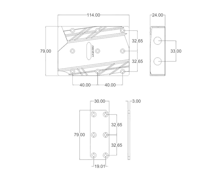 Bykski Triple GPU 40mm SLI/CF Connection Bridge Block V2  - Frosted (L4-3WAY)