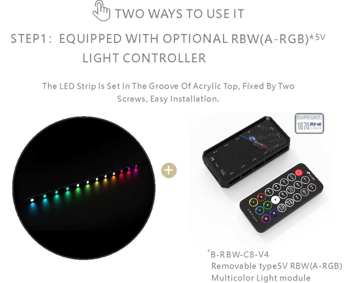 Bykski 5v Water Block Addressable RGB (RBW) LED Strip Light Version 2 –