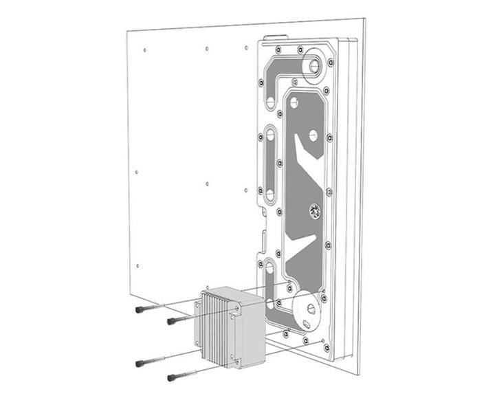 Bykski Distro Plate for InWin 915 - Frosted PMMA w/ 5v Addressable RGB (RBW) (RGV-INW-915-P-F)