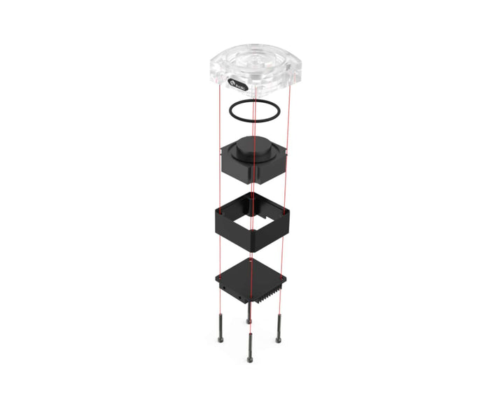 Bykski DDC Reservoir Ready Pump Cover w/ Aluminum Armor - Black (CP-PMD3TOPBTM-X)