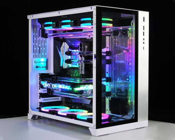 Bykski Distro Plate For Lian Li PC-011 - Frosted PMMA w/ 5v Addressable RGB (RBW) (RGV-LAN-011-P-F-K)