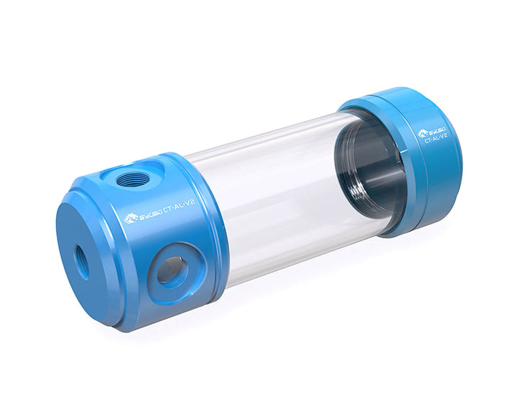 Bykski 50mm Anodized Aluminum Cylindrical Reservoir - 150mm (CT-AL-V2) - Blue
