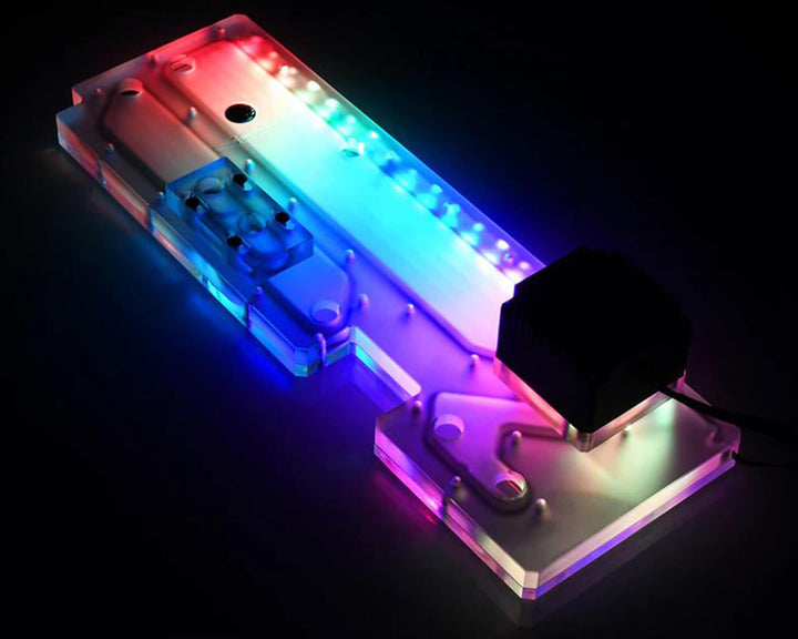 Bykski Distro Plate for InWin Alice  - PMMA w/ 5v Addressable RGB (RBW) (RGV-INW-Alice-P)