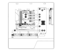 Bykski Distro Plate For InWin 905 - FROSTED PMMA w/ 5v Addressable RGB (RBW)- Pump Included (RGV-INW-905-P-F-K)