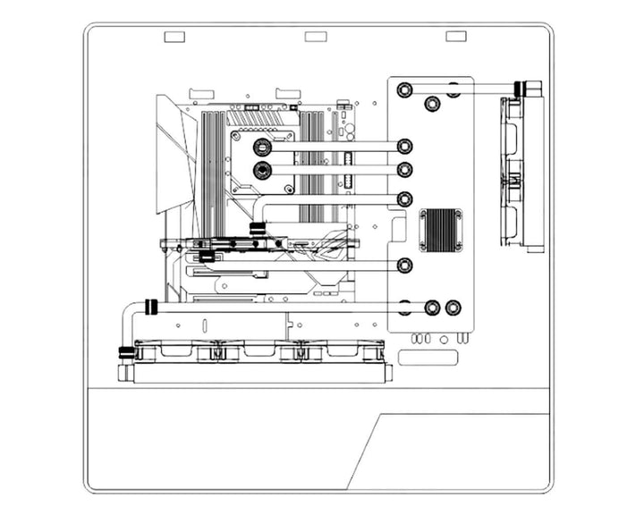 Bykski Distro Plate For InWin 905 - FROSTED PMMA w/ 5v Addressable RGB (RBW)- Pump Included (RGV-INW-905-P-F-K)