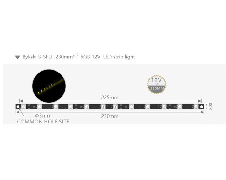 Bykski Replacement Flexible 12v RGB LED Strip - 230mm