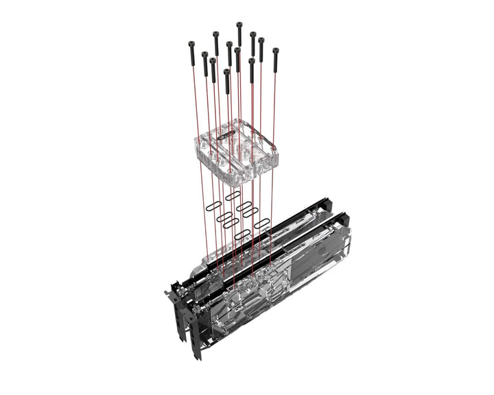 Bykski Dual GPU 40mm SLI/CF Connection Bridge Block for TC Blocks - (B-L2-2WAY-TC)